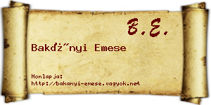 Bakányi Emese névjegykártya